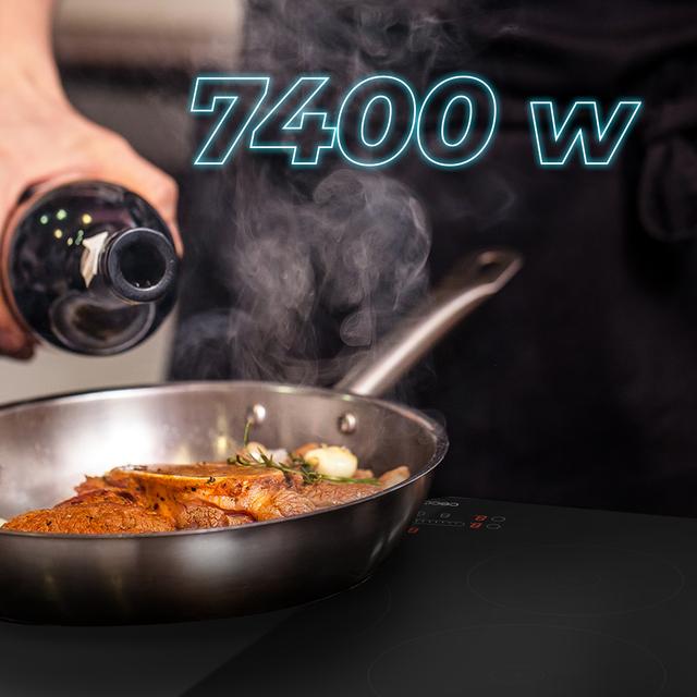 Table de cuisson à induction Bolero Squad I 3001 à 3 feux, optimale pour tout type de cuisine et de famille, puisque vous pouvez préparer tout type de plats sans vous soucier de la disponibilité des feux ou du temps