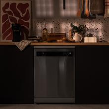 Bolero Aguazero 6200 Inox D Máquina de lavar louça Inox 60cm, Classe D, 14 talheres, 6 programas com Dual Zone Wash, Dry+, Turbo Dry+, Meia carga, Delay Start e AquaStop Eletrónico.