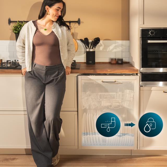 Bolero Aguazero 6502 Full-BI C Lavavajillas Bolero integrable de 6cm, 15 cubiertos, tercera bandeja, 6 programas con Dual Zone Wash, O2 Dry, Motor Inverter Plus y comienzo diferido.