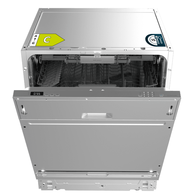 Bolero Aguazero 6502 Full-BI C Lavavajillas Bolero integrable de 6cm, 15 cubiertos, tercera bandeja, 6 programas con Dual Zone Wash, O2 Dry, Motor Inverter Plus y comienzo diferido.