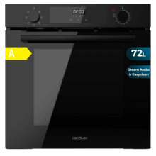 Bolero Hexa M226000 Vidro Preto Forno Multifunções Integrado com 72L de capacidade, 7 funções, Grelhador, Descongelar, Auxiliar de Vapor, 2800W.