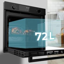 Bolero Hexa M226000 Vidro Preto Forno Multifunções Integrado com 72L de capacidade, 7 funções, Grelhador, Descongelar, Auxiliar de Vapor, 2800W.