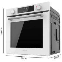 Bolero Hexa M226000 Glass White A Horno Integrable Multifunción de 72L de capacidad, 7 funciones, Grill, Defrost, Steam Assist, 2800W.