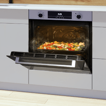 Bolero Hexa M226000 Vidro Cinza Forno Multifunções Integrado com 72L de capacidade, 7 funções, Grelhador, Descongelamento, Auxiliar de Vapor, 2800W.