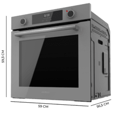 Bolero Hexa M226000 Vidro Cinza Forno Multifunções Integrado com 72L de capacidade, 7 funções, Grelhador, Descongelamento, Auxiliar de Vapor, 2800W.