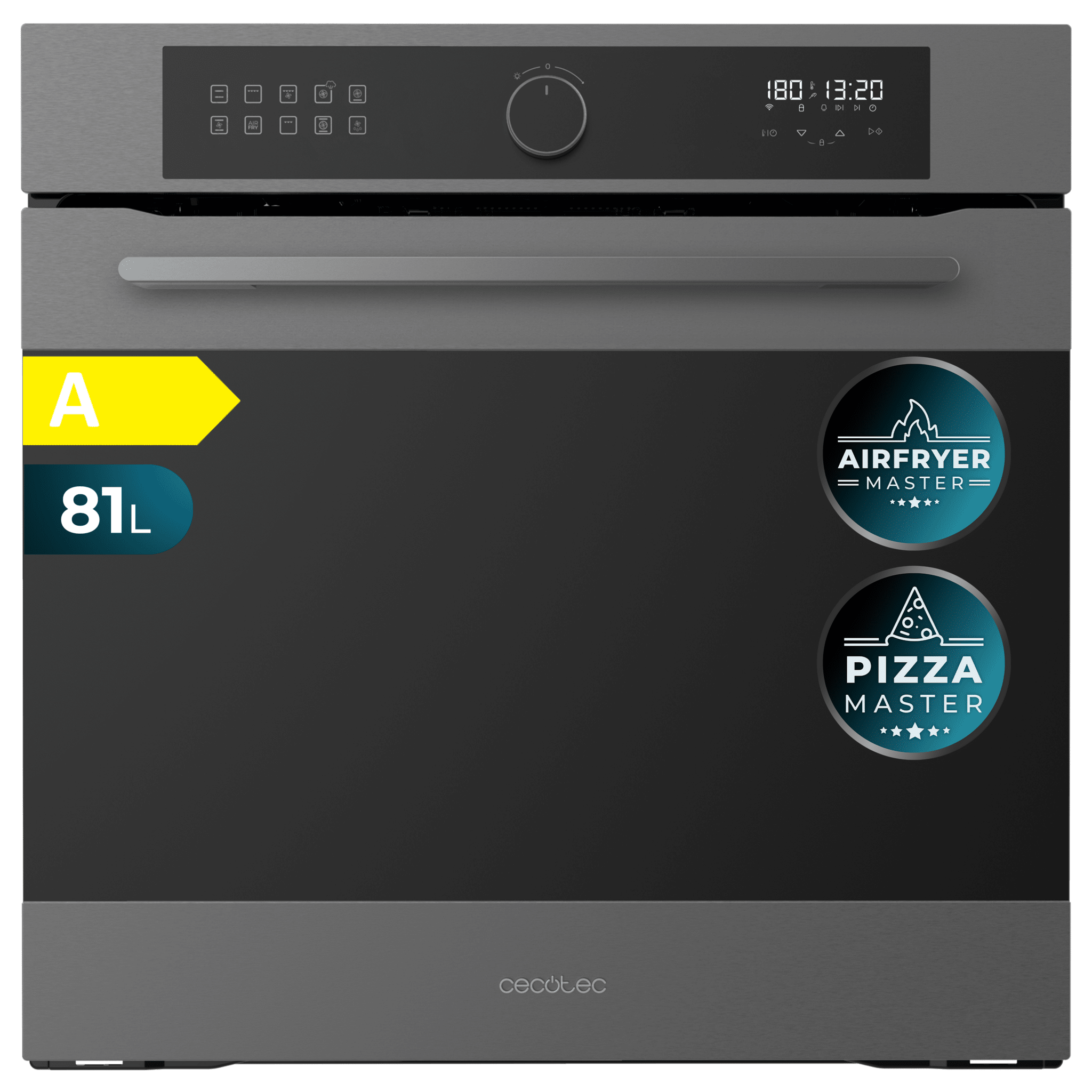 Bolero Hexa AF316000 Matt A Four Airfryer Matt intégré d'une capacité de 81 L, 11 fonctions avec Airfryer Master, Pizza Master, Steam Asisst, Steam EasyClean, cuisson 3D, Classe A.