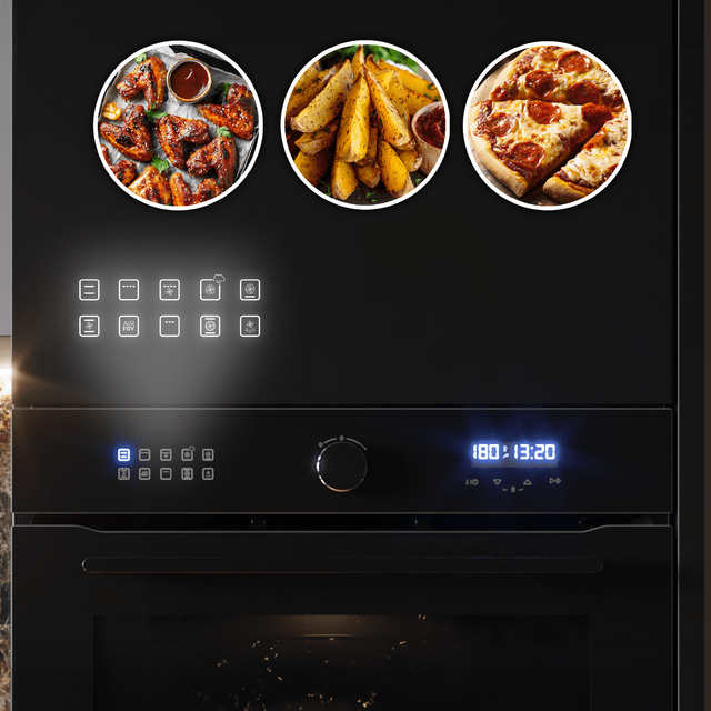 Bolero Hexa AF316000 Glass Black A Forno a incasso Airfryer Glass Black da 81 l di capacità, 11 funzioni ed Airfryer Master, Pizza Master, Steam Asisst, Steam EasyClean e 3D Cooking, classe A.