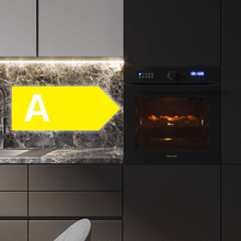 Bolero Hexa AF316000 Glass Black  A Horno integrable Airfryer Glass Black de 81L de capacidad, 11 funciones con Airfryer Master, Pizza Master, Steam Asisst, Steam EasyClean, 3D cooking, Clase A.