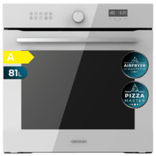 Bolero Hexa AF316000 Glass White A Forno de encastre AirFryer de 81 L de capacidade, 11 funções com Airfryer Master, Pizza Master, Steam Assist, Steam EasyClean, Cozedura 3D, Classe A.