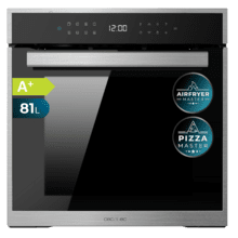 Bolero Hexa P506000 Edge A+ Forno de encastrar Pirolítico Edge de 81 L de capacidade, 11 funções com Airfryer Master, Pizza Master, 3D Cooking, Steam Base X2, Pirólisis, Classe A+.