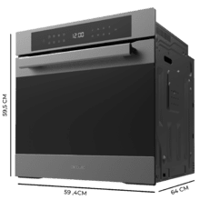 Bolero Hexa P506000 Matt A+ Four encastrable à pyrolyse Matt de 81 L de capacité, 11 fonctions avec Airfryer Master, Pizza Master, Steam Base X2, 3D Cooking, Classe A+.