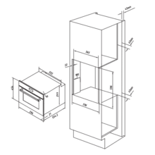 Bolero Hexa C134500 Inox A Horno Integrable de 56 L de capacidad, 4 funciones, 2800 W.