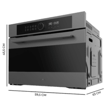 Bolero Hexa AF314500 Matt A Horno integrable Airfryer Matt de 53L de capacidad, 11 funciones con Airfryer Master, Pizza Master, Steam Asisst, Steam EasyClean, 3D cooking, Clase A.