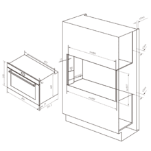 Bolero Hexa AF319000 Inox A Forno a incasso Airfryer Inox da 133 l di capacità, 11 funzioni ed Airfryer Master, Pizza Master, Steam Asisst, Steam EasyClean e 3D Cooking, classe A.