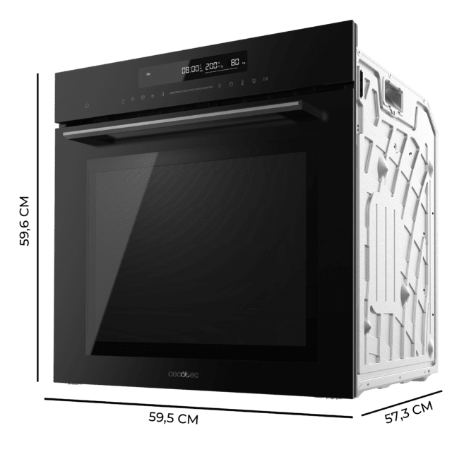 Bolero Hexa SM406000 Glass Black A+ Horno Integrable Multifunción Glass Black Meat Master de 72 l de capacidad, 12 funciones, Pizza Master, Modo Eco y Defrost, Electronic Timer, 2900 W.