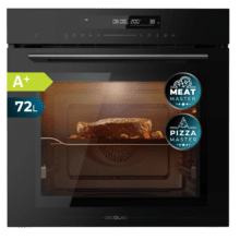 Bolero Hexa SM406000 Glass Black A+ Horno Integrable Multifunción Glass Black Meat Master de 72 l de capacidad, 12 funciones, Pizza Master, Modo Eco y Defrost, Electronic Timer, 2900 W.