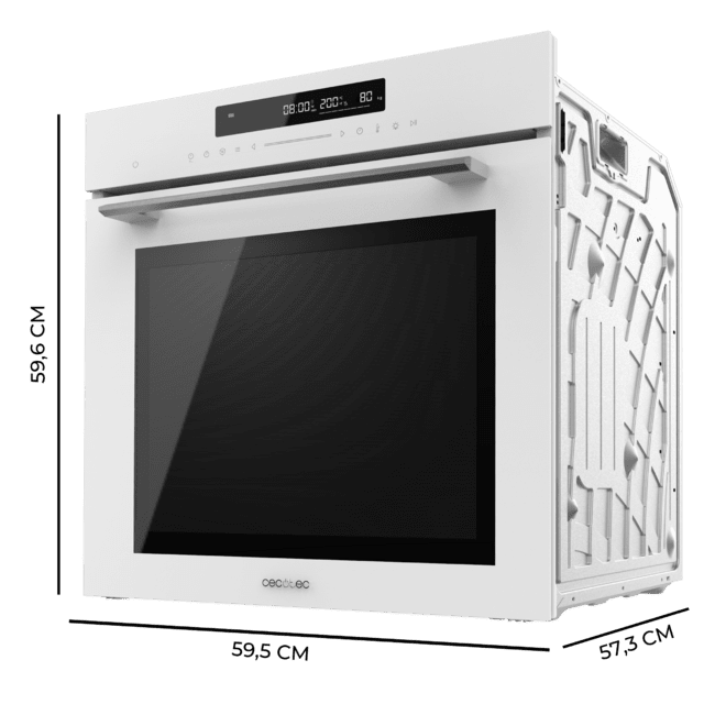 Bolero Hexa SM406000 Glass White A+ Horno Integrable Multifunción Glass White Meat Master de 72 l de capacidad, 12 funciones , Pizza Master, Modo Eco y Defrost, Electronic Timer, 2900 W.