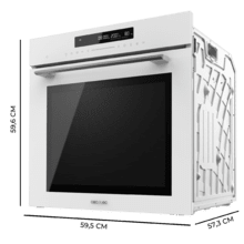 Bolero Hexa SM406000 Glass White A+ Horno Integrable Multifunción Glass White Meat Master de 72 l de capacidad, 12 funciones , Pizza Master, Modo Eco y Defrost, Electronic Timer, 2900 W.