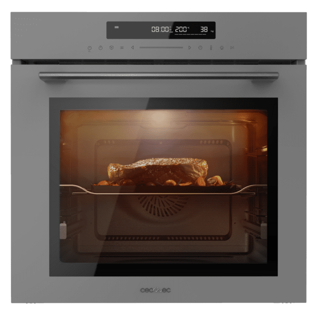 Bolero Hexa SM406000 Glass Grey A+ Horno Integrable Multifunción Glass Grey Meat Master de 72 l de capacidad, 12 funciones, Pizza Master, Modo Eco y Defrost, Electronic Timer, 2900 W.