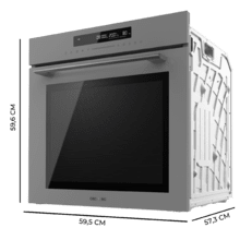 Bolero Hexa SM406000 Vidro Cinza A+ Forno Integrado Vidro Cinza Steak Master Forno Integrado com 72 l de capacidade, 12 funções, Pizza Master, Modo Eco e Descongelamento, Temporizador Eletrônico, 2900 W.