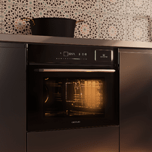 Bolero Hexa MWS704500 Forno a microonde integrato in vetro nero con capacità di 50 litri, 20 funzioni con vapore completo, modalità Eco, scongelamento, vapore EasyClean, timer elettronico, 2880 W.