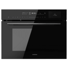 Bolero Hexa MWS704500 Forno a microonde integrato in vetro nero con capacità di 50 litri, 20 funzioni con vapore completo, modalità Eco, scongelamento, vapore EasyClean, timer elettronico, 2880 W.