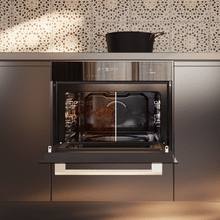 Bolero Hexa MWS704500 Forno a microonde integrato in vetro nero con capacità di 50 litri, 20 funzioni con vapore completo, modalità Eco, scongelamento, vapore EasyClean, timer elettronico, 2880 W.