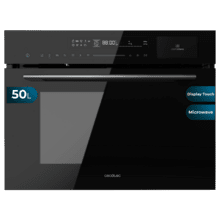 Bolero Hexa MWS704500 Glass Black Horno Integrable Microondas de 50L de capacidad, 20 funciones con Full Steam, Modo Eco, Defrost, Steam EasyClean, Electronic Timer, 2880W.