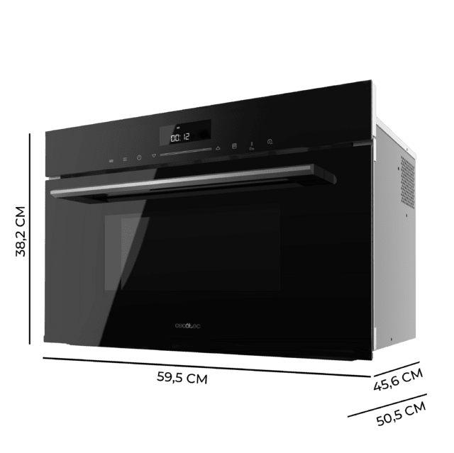 Bolero Hexa MW703800 Glass Black Microondas Integrable Glass Black de 34L de capacidad con función microondas, Modo Grill, Defrost, Auto Menú, Speed cooking, Electronic Timer.