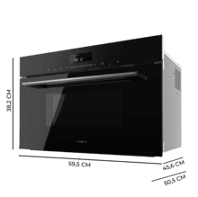 Bolero Hexa MW703800 Glass Black Microondas Integrable Glass Black de 34L de capacidad con función microondas, Modo Grill, Defrost, Auto Menú, Speed cooking, Electronic Timer.