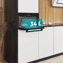 Bolero Hexa MW703800 Glasschwarzer integrierter Glasschwarz-Mikrowellenherd mit 34 l Fassungsvermögen mit Mikrowellenfunktion, Grillmodus, Auftauen, automatischem Menü, Schnellkochen, elektronischem Timer.