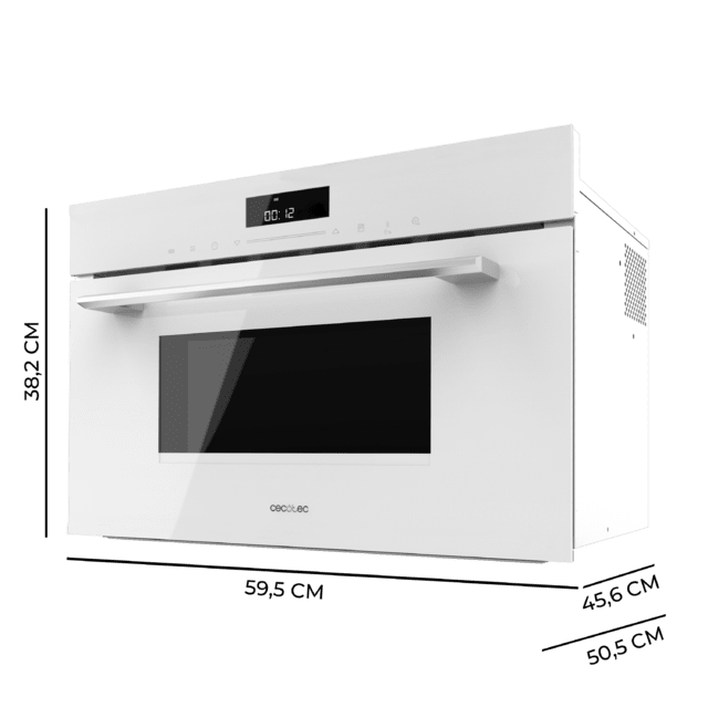 Bolero Hexa MW703800 Glass White Microondas Integrable Glass White de 34L de capacidad con función microondas, Modo Grill, Defrost, Auto Menú, Speed cooking, Electronic Timer.