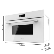 Bolero Hexa MW703800 Glass White Microondas Integrable Glass White de 34L de capacidad con función microondas, Modo Grill, Defrost, Auto Menú, Speed cooking, Electronic Timer.