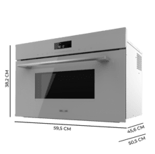 Bolero Hexa MW703800 Glass Grey Microondas Integrable Glass Grey de 34L de capacidad con función microondas, Modo Grill, Defrost, Auto Menú, Speed cooking, Electronic Timer.