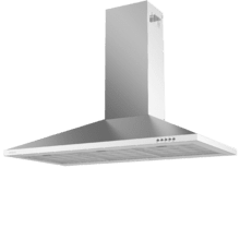 Bolero Flux PM 903500 Inox B Cappa aspirante piramidale larga 90 cm, finitura acciaio inox, aspirazione 350 m3/h, motore 65 W, classe B, controllo meccanico, 3 livelli di potenza, luce e filtro al carbone.