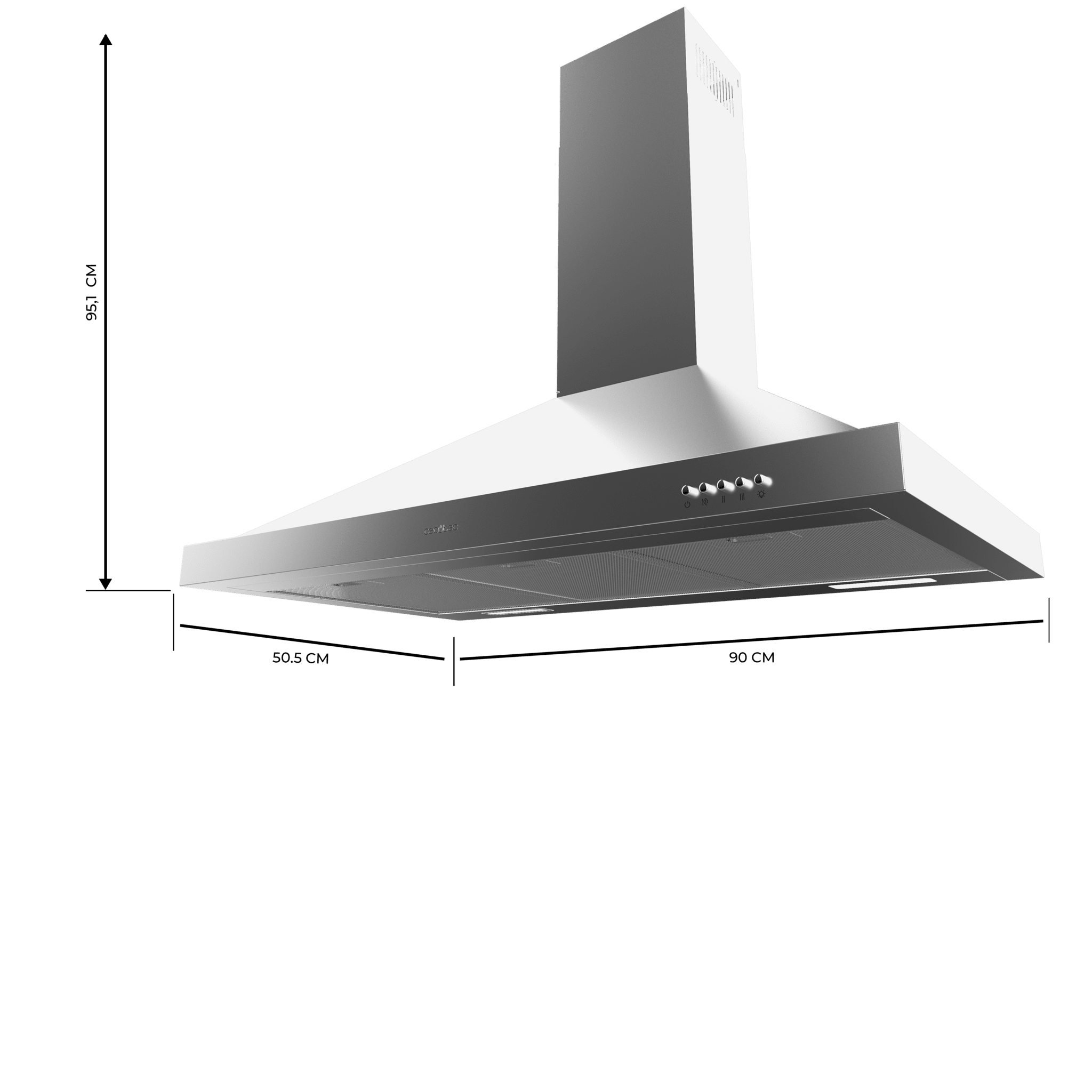 Bolero Flux PM 906500 Inox A Campana extractora piramidal Cecotec
