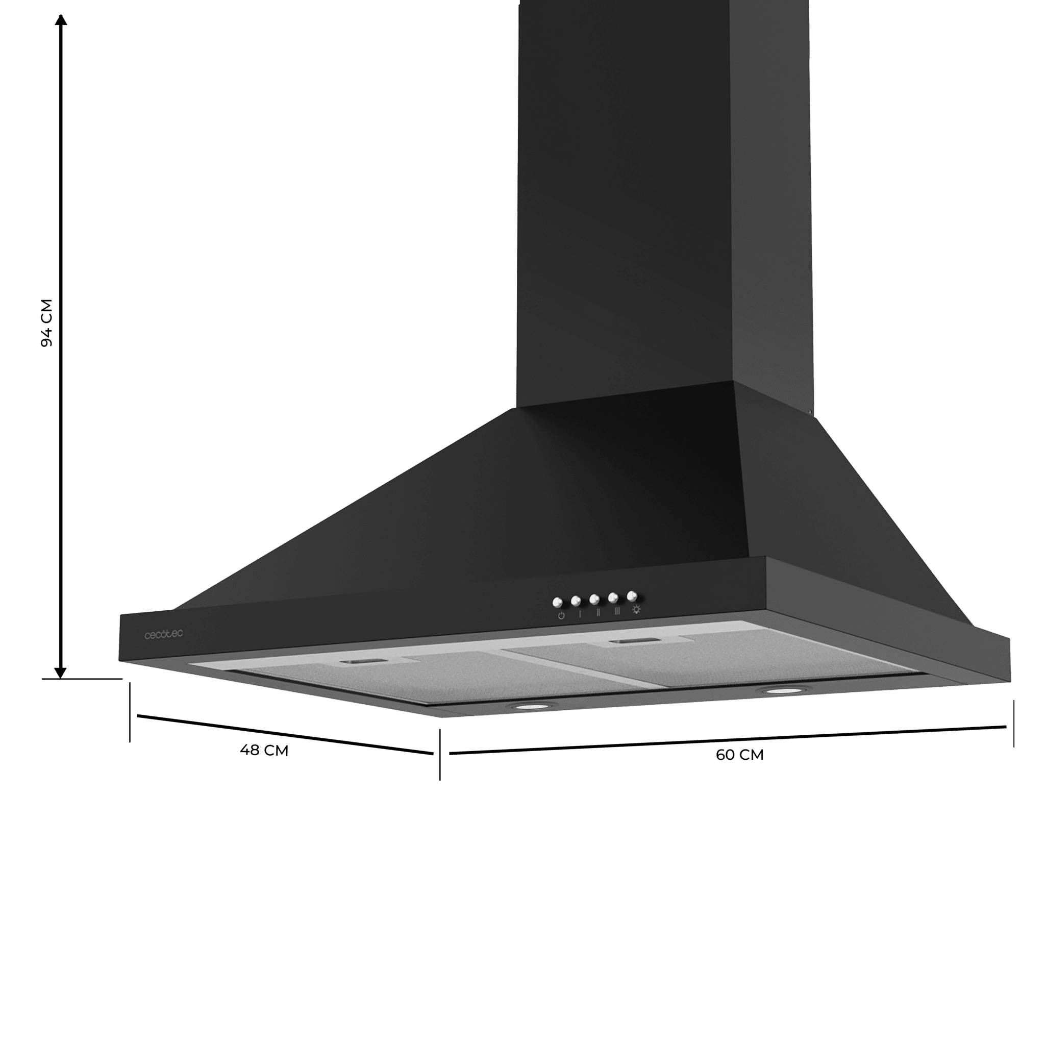 Bolero Flux PM 604300 Black C Campana extractora piramidal Cecotec