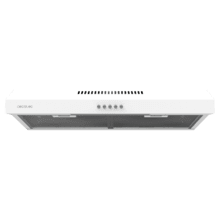 Flux CM 602200 White B Cappa aspirante convenzionale larga 60 cm, finitura bianca, potenza di aspirazione di 220 m3/h, motore da 70 W, classe B, controllo meccanico, 3 livelli di potenza e luce.