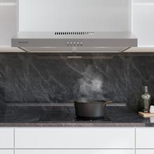 Bolero Flux CM 602200 Inox B Campana extractora convencional de 60cm de ancho, acabado inox, potencia succión 220m3/h, Motor 70W, Clase B, control mecánico, 3 niveles de potencia y luz.