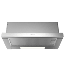 Flux TLM 605500 Inox A Cappa aspirante telescopica larga 60 cm, finitura inox, potenza di aspirazione di 650 m3/h, motore da 165 W, classe A, controllo meccanico, 2 livelli di potenza e filtro a carbone attivo.