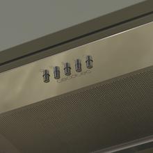 Bolero Flux IM 523500 Inox A Campana integral de 52cm de ancho, acabado inox, potencia succión 350m3/h, Motor 70W, Clase A, control mecánico, 3 niveles de potencia, Luz y filtro de carbono.