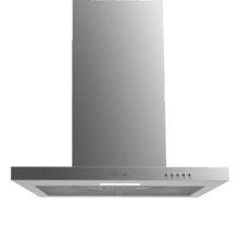 Bolero Flux TM 603500 Inox A Campana T de 60cm de ancho, acabado inox, succión 350m3/h, Motor 70W, Clase A, control mecánico, 3 niveles de potencia, luz y filtro de carbono.