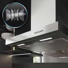 Bolero Flux TM 606500 Inox A Campana T de 60cm de ancho, acabado inox, succión 650m3/h, Motor 165W, Clase A, control mecánico, 3 niveles de potencia, luz y filtro de carbono.