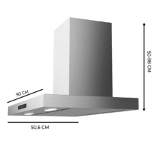 Bolero Flux TT 908000 Slim Glass Black A++ Campana T Bolero Flux TT 908000 Slim Glass Black A++ de 90cm de ancho, acabado inox, succión 800m3/h, Motor 210W, Clase A++, display táctil glass black, 3 niveles de potencia, luz, filtro de carbono, Hand Movement Control y Delay Function.