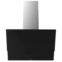 Bolero Flux DT 608001 Glass Black A++ Campana decorativa de 60cm de ancho, acabado frontal vidrio negro, chimenea inox, succión 800m3/h, Motor 210W, Clase A++, control táctil, 3 niveles de potencia, Booster, luz, filtro de carbono, Hand Movement Control y Delay Function.