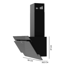 Bolero Flux DT 908000 Glass Black A++ Dekorative Dunstabzugshauben