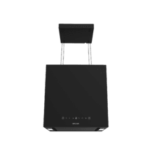 Bolero Flux CCT 448000 Black A++ Hotte carrée suspendue Bolero Flux CCT 448000 Black A++, 44 cm de large, finition noire, aspiration de 800 m3/h, moteur 210 W, classe A++, commande tactile, 3 niveaux de puissance, Booster, lumière, filtre à charbon, Hand Movement Control et Delay Function.