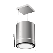 Bolero Flux CRE 448000 Inox A++ Hotte ronde suspendue Bolero Flux CRE 448000 Inox A++ de 44 cm de diamètre, finition inox, aspiration de 800m3/h, moteur de 210 W, classe A++, contrôle électronique, 3 niveaux de puissance, lumière, filtre à charbon et Delay Function.