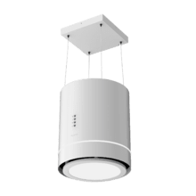 Bolero Flux CRE 448000 White A++ Hotte ronde suspendue Bolero Flux CRE 448000 White A++ de 44 cm de diamètre, finition inox, aspiration de 800m3/h, moteur de 210 W, classe A++, contrôle électronique, 3 niveaux de puissance, lumière, filtre à charbon et Delay Function.