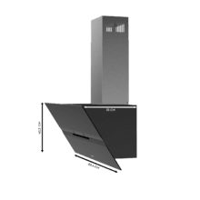 Bolero Flux DT 908010 Glass Black A++ Campana decorativa de 90cm de ancho, acabado frontal vidrio negro mate, chimenea inox, succión 800m3/h, Motor 210W, Clase A++, control táctil, 3 niveles de potencia, Booster, luz, filtro de carbono, Apertura automática y Hand Movement Control.